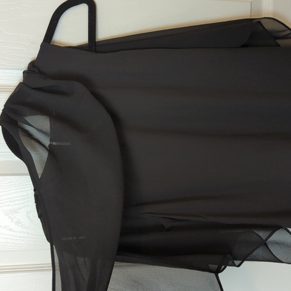 Formal blouse with sheer cape - Picture 5 of 6